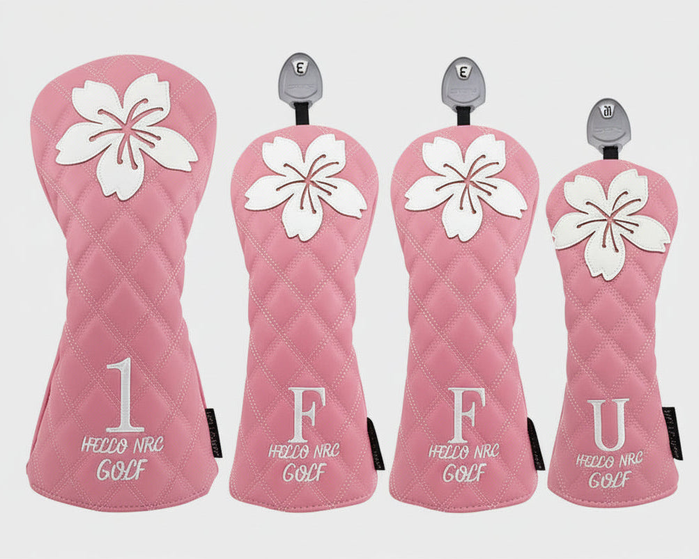 Floral Golf Head Cover – Waterproof PU Leather Driver & Fairway Protection