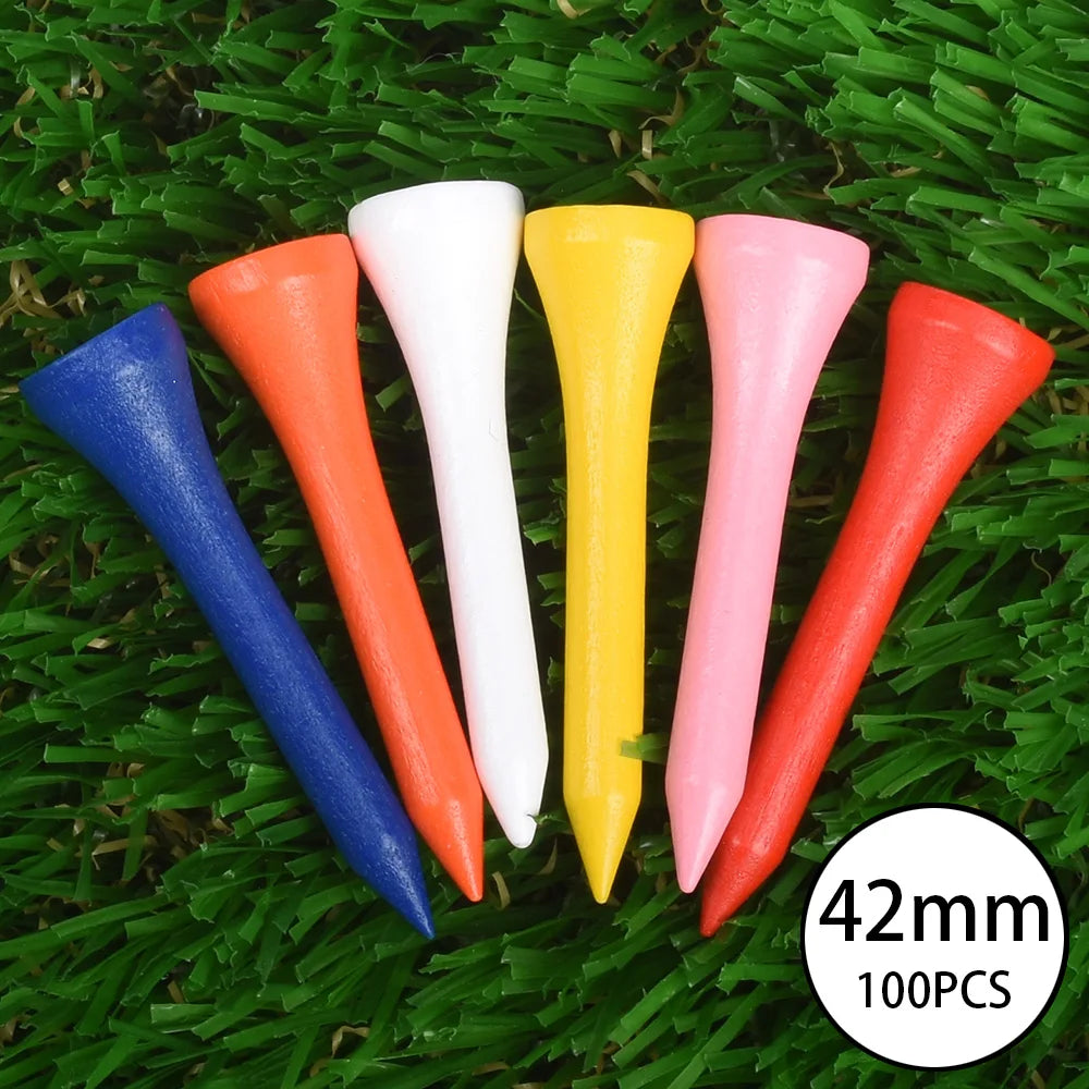 100pcs Golf Tees – Durable Wooden Tees for Consistent Performance