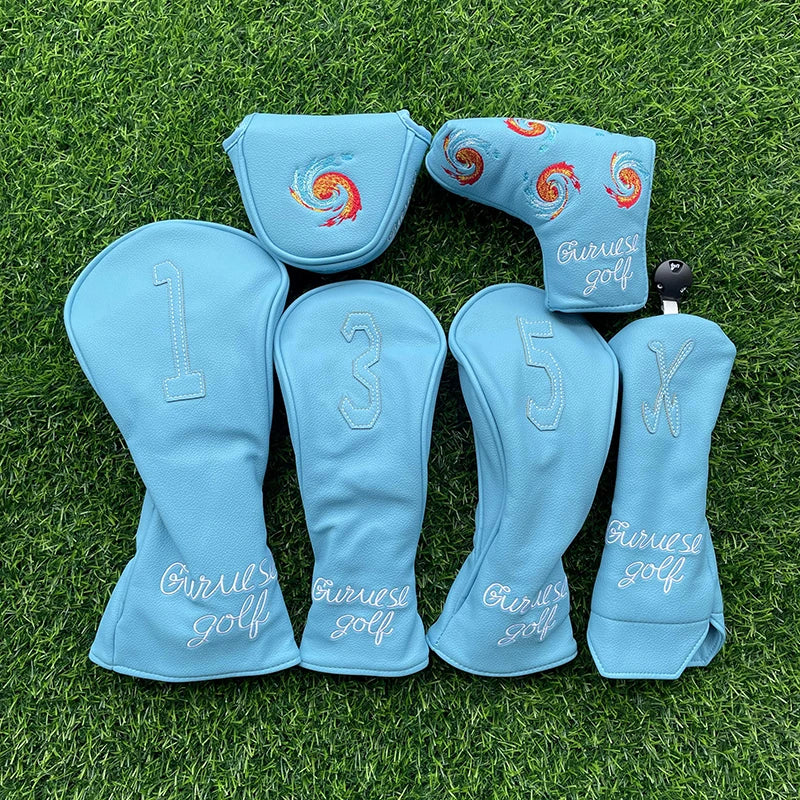 Baby Blue Golf Club Headcover – Classic Protection for Drivers & Fairway Woods