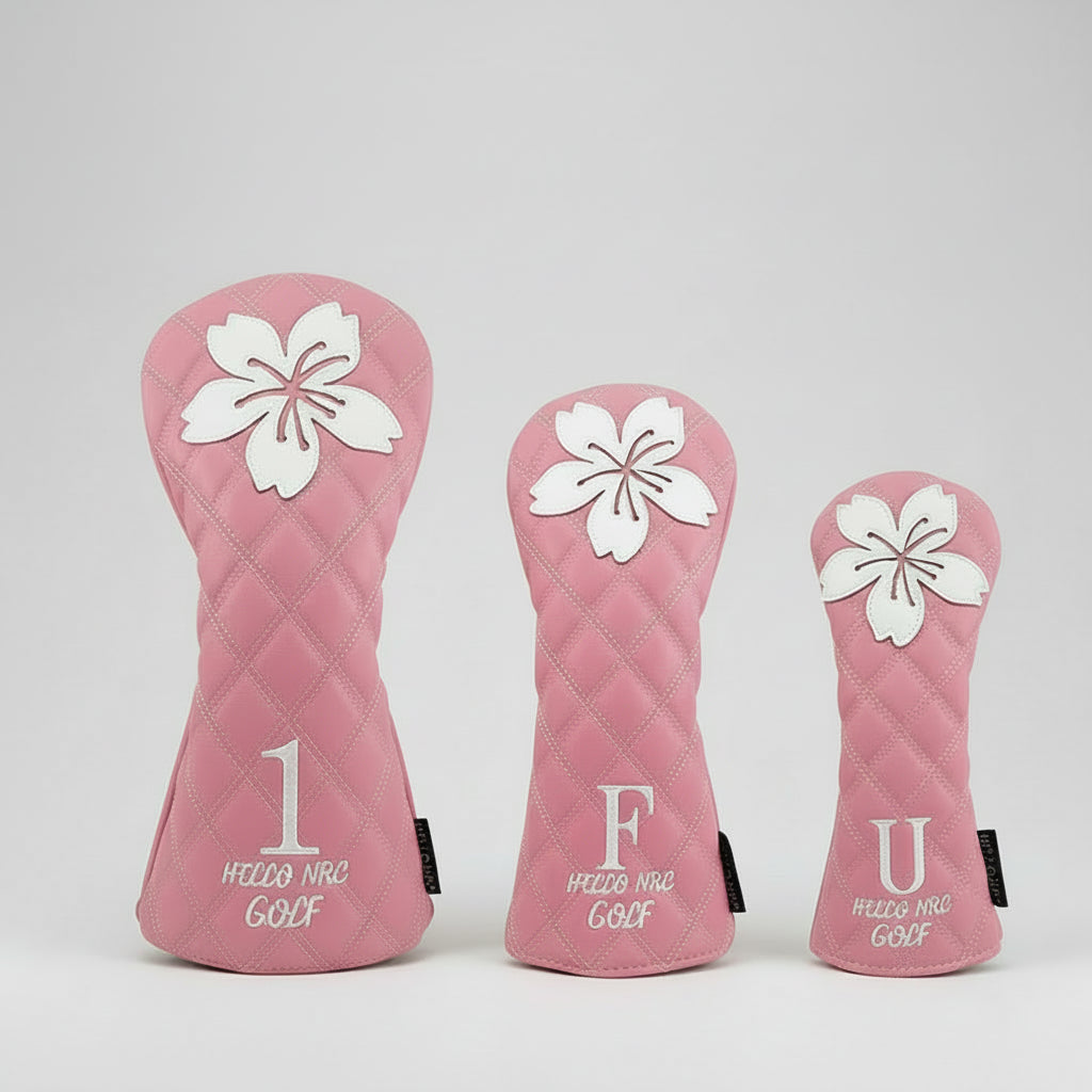 Floral Golf Head Cover – Waterproof PU Leather Driver & Fairway Protection
