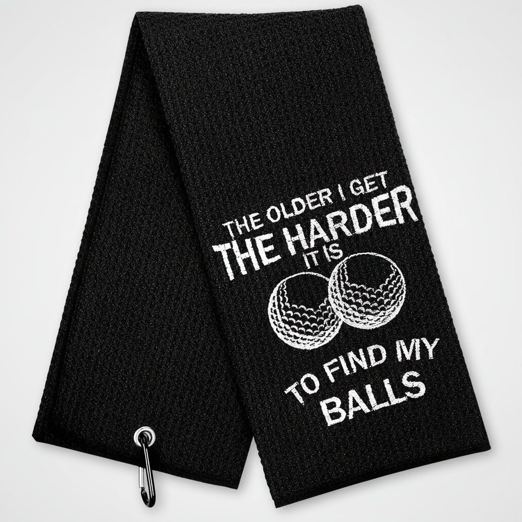 Golf Towel – “The Older I Get…” | Premium Golf Bag Towel with Clip