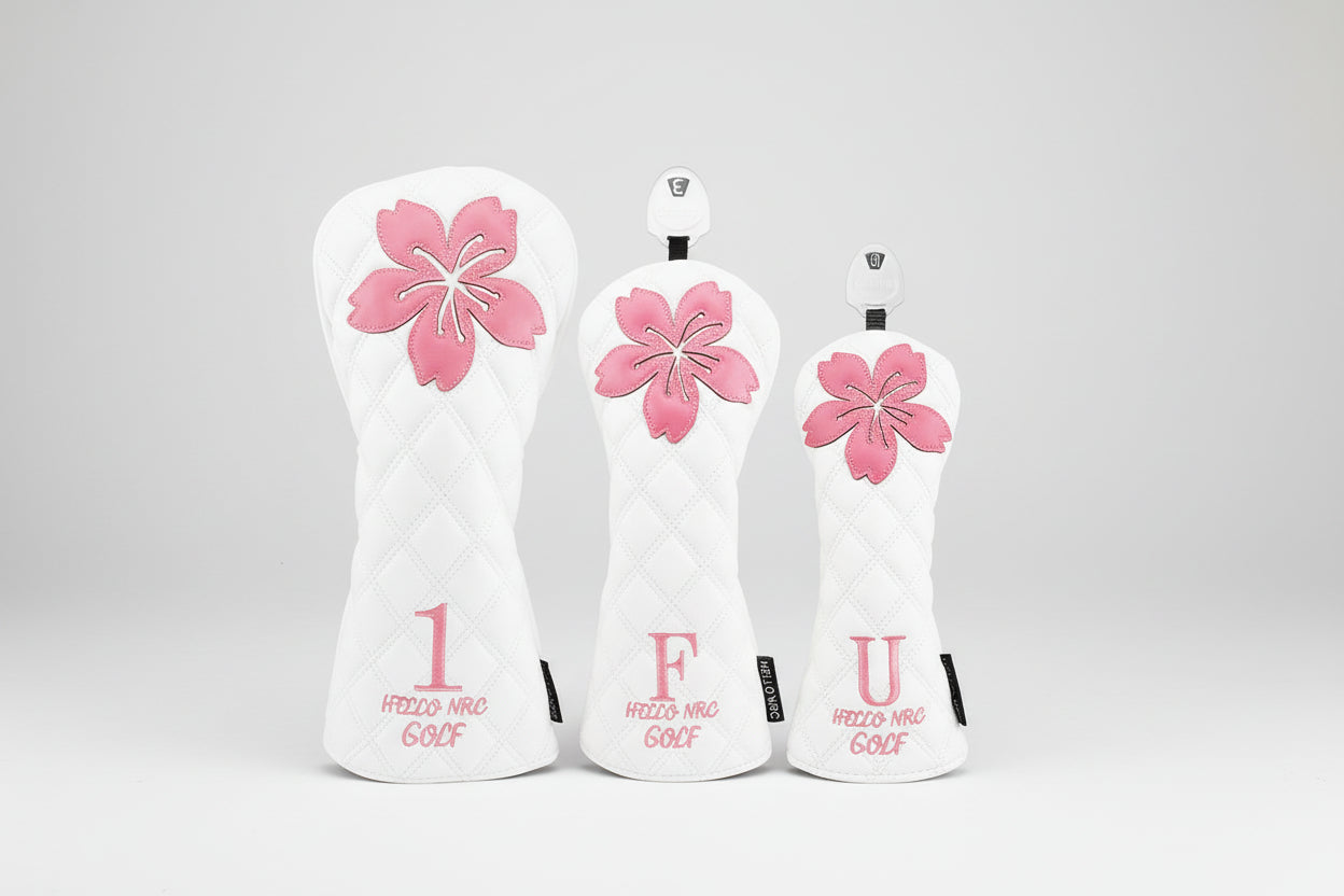 Floral Golf Head Cover – Waterproof PU Leather Driver & Fairway Protection