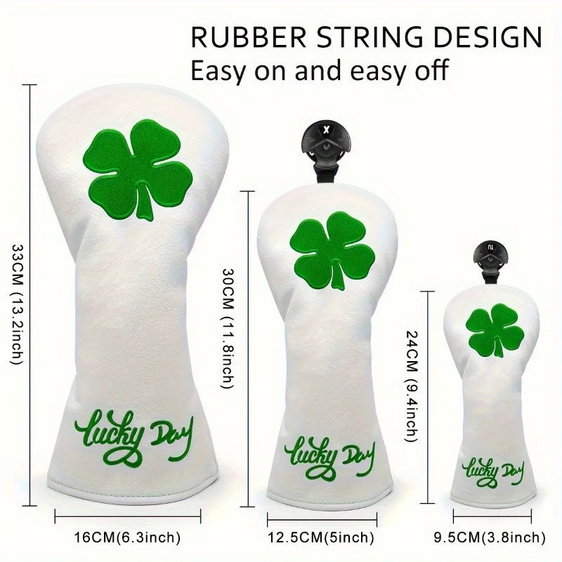 Lucky Clover Golf Club Headcover – Premium Protection for Drivers & Woods
