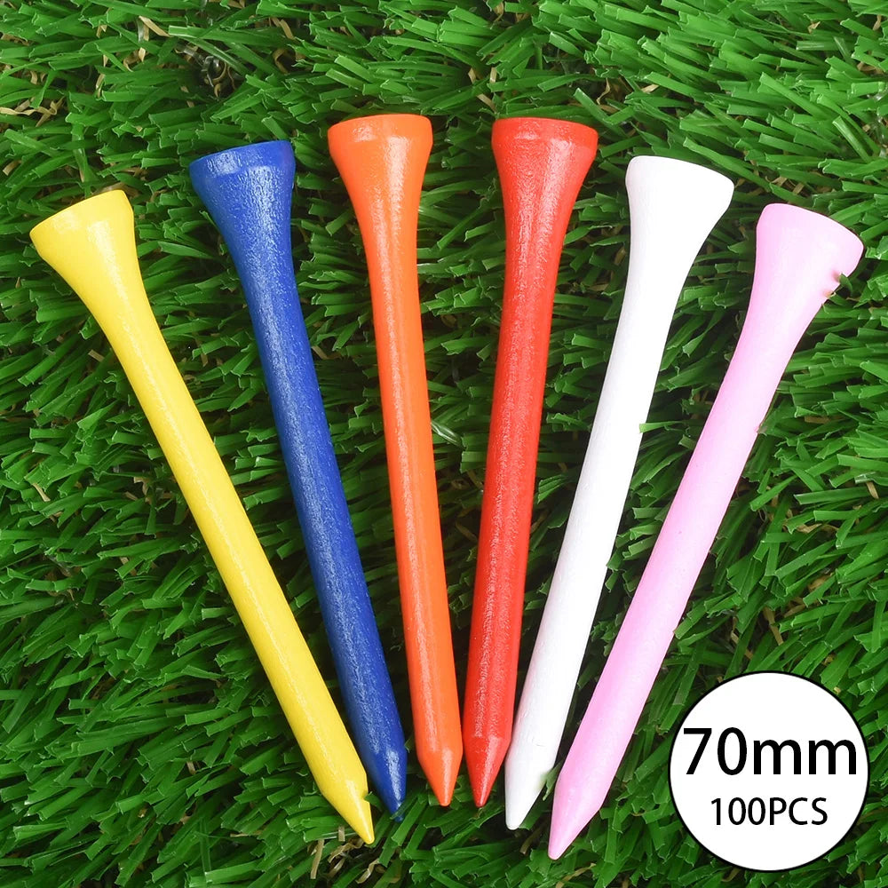 100pcs Golf Tees – Durable Wooden Tees for Consistent Performance