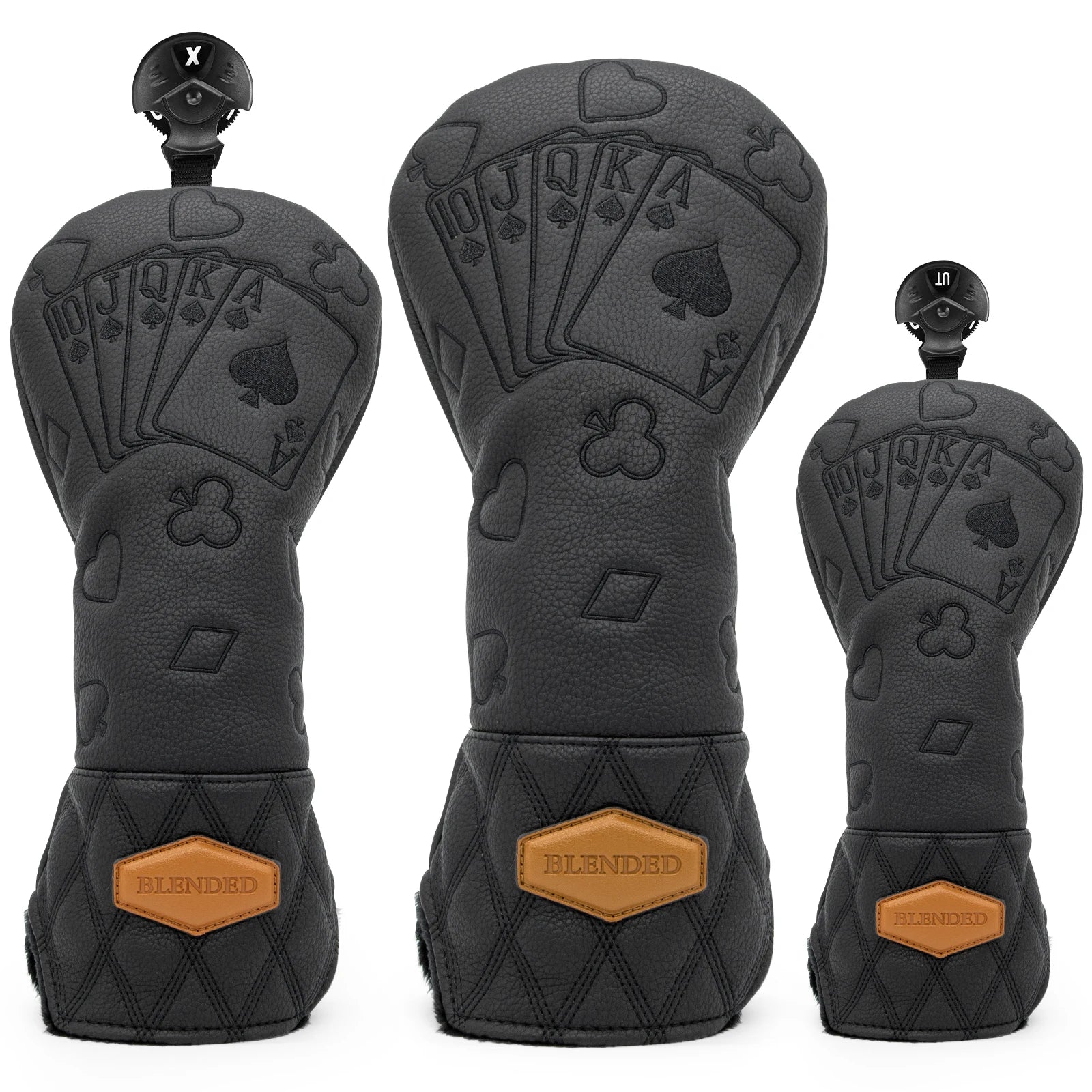 Black Poker Design Golf Club Headcover – Premium Protection for Drivers, Fairway & Hybrid