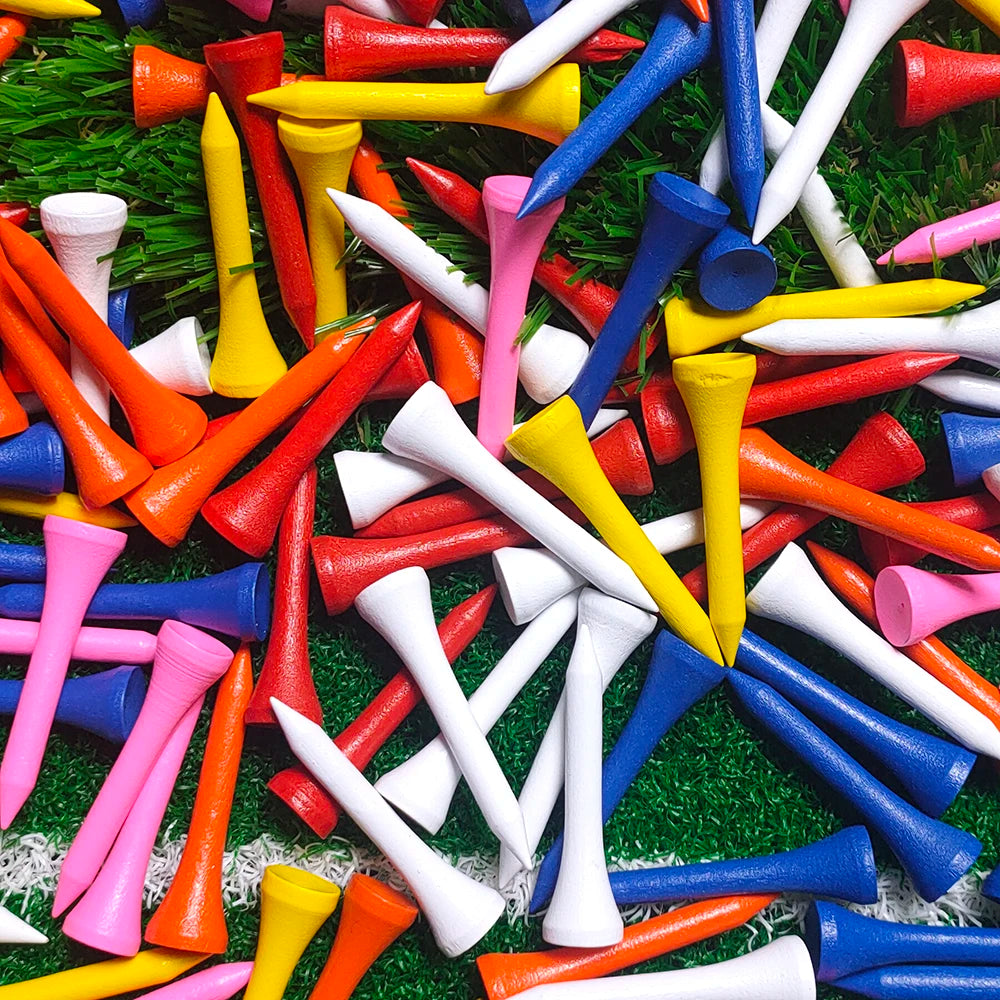 100pcs Golf Tees – Durable Wooden Tees for Consistent Performance