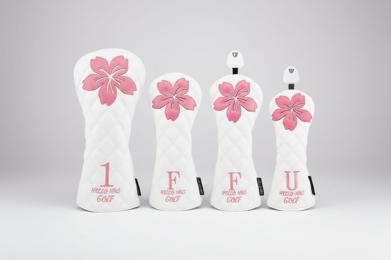 Floral Golf Head Cover – Waterproof PU Leather Driver & Fairway Protection
