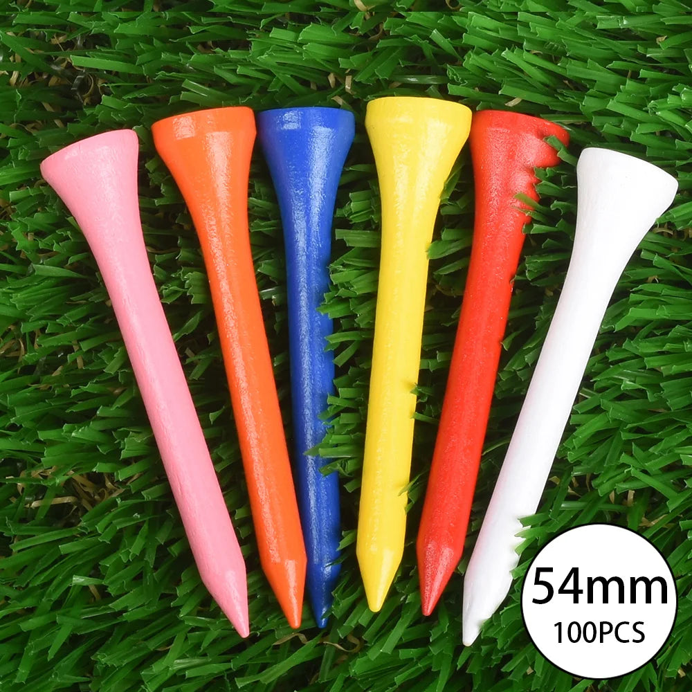 100pcs Golf Tees – Durable Wooden Tees for Consistent Performance
