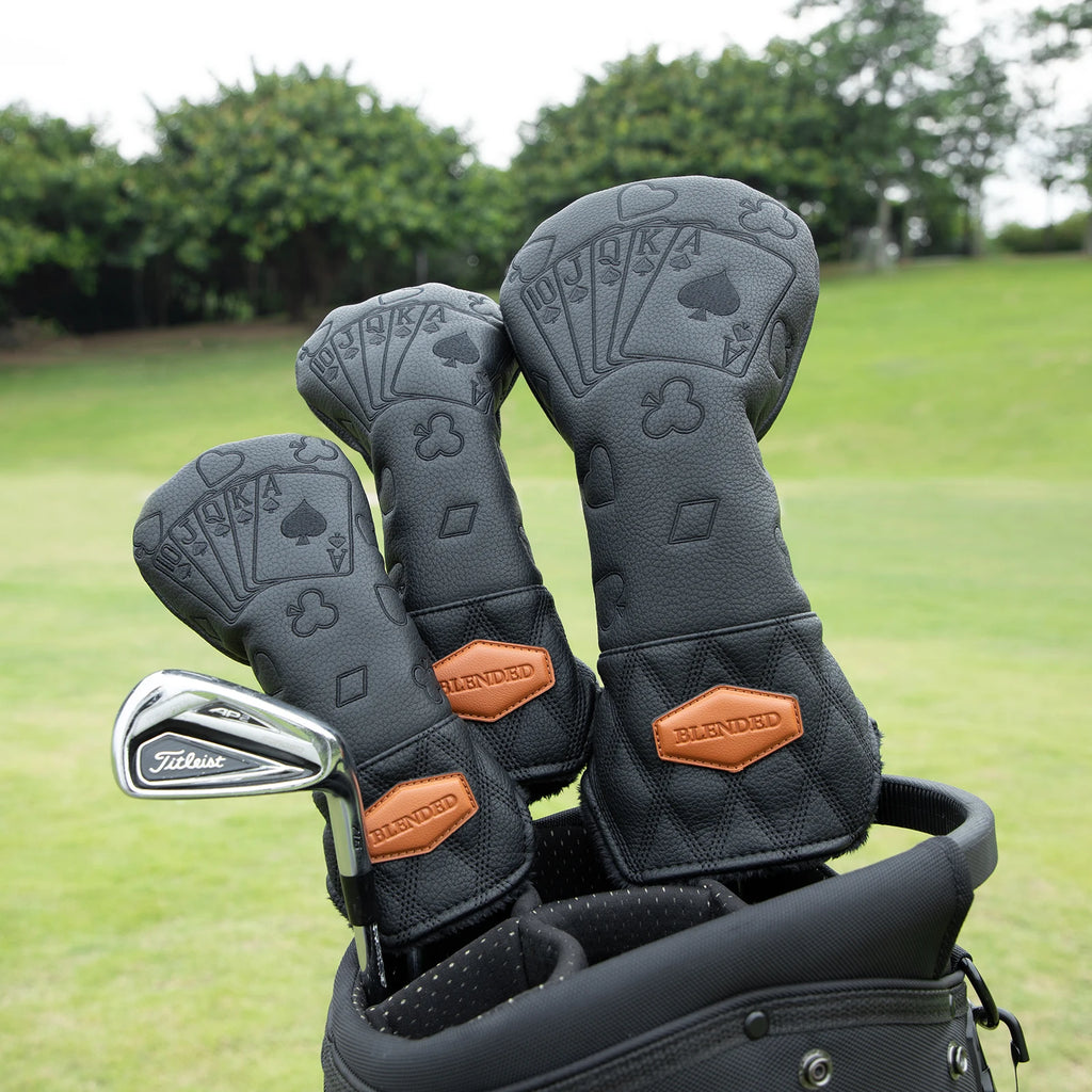 Black Poker Design Golf Club Headcover – Premium Protection for Drivers, Fairway & Hybrid